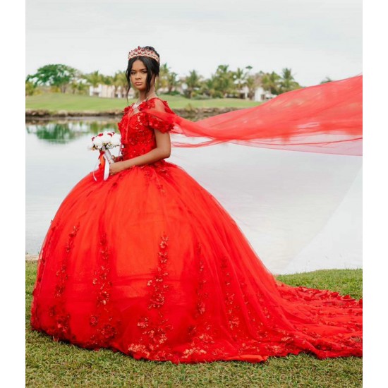 Sweetheart Neck Vestidos De 15 Anos Red Quince Dress Off Shoulder Wear Pageant Lace Appliques Sequin Women 2024 Ball Gown 