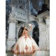 Rose Gold Quince Dress Detachable Wear Pageant Lace Appliques Birthday Party Robe Sweetheart Neck Vestidos De 15 Anos