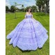 Ruffled Lilac Quinceanera Dress Off Shoulder Vestidos De 15 Anos Sweetheart Neck Birthday Party Gowns