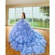 Ruffled Sky Blue Quinceanera Dress Off Shoulder Vestidos De 15 Anos Sweetheart Neck Birthday Party Dress