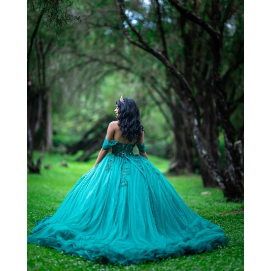 Ruffled Vestidos De 15 Anos Green Quinceanera Dress Sweetheart Neck Sweet 15 Prom Party Dresses