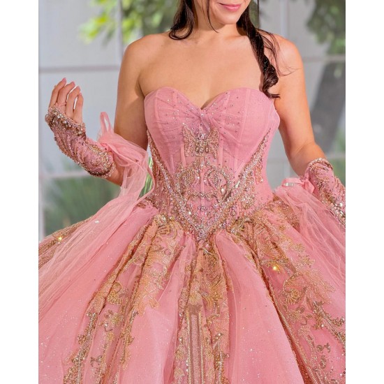 Sequin Quince Dress Crystal Pink Vestidos De 15 Anos Sweetheart Neck Vestidos De XV Anos