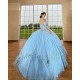 Sweetheart Neck Quince Dress Sky Blue 15 Anos Detachable Women 2024 Ball Gown Crystal Girl Birthday Gowns With 3D Flowers