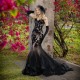 Sleeveless Black Mermaid Prom Dresses Lace Appliques Sweetheart Neck Evenning Dress