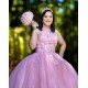 Sleeveless Lilac Quince Dress Ruffled 15 Anos Women 2024 Ball Gown Lace Appliques Crystal Girl Birthday Gowns