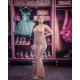 Sleeveless Pink Mermaid Prom Dresses Sequin V Neck Evenning Dress