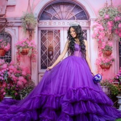 Sleeveless Purple Quinceanera Dress Sweetheart Neck Vestidos De 15 Anos Ruffled 15TH Birthday Dress