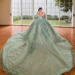 Sleeveless Vestidos De 15 Anos Sage Green Quinceanera Dress 2024 Lace Appliques Cocktail Dresses