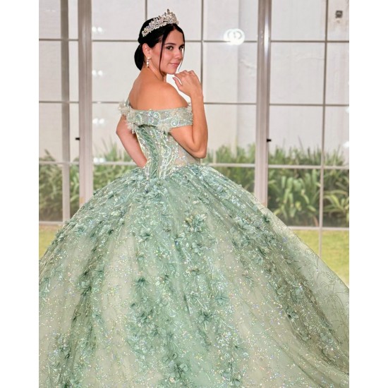 Sleeveless Vestidos De 15 Anos Sage Green Quinceanera Dress 2024 Lace Appliques Cocktail Dresses