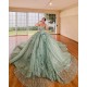 Sleeveless Vestidos De 15 Anos Sage Green Quinceanera Dress 2024 Lace Appliques Cocktail Dresses