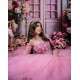 Sweet 15 16 Years Pink Quinceanera Dresses 2024 Appliques Ball Gowns Long Sleeve Customized Vestido De Fiesta