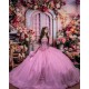 Sweet 15 16 Years Pink Quinceanera Dresses 2024 Appliques Ball Gowns Long Sleeve Customized Vestido De Fiesta