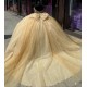 Sweetheart Neck Champagne Quince Dress Sheer Bodice Wear Pageant Off Shoulder Vestidos De 15 Anos Sequin Instagram Gowns With Bow