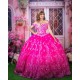 Sweetheart Neck Hot Pink Quince Dress Off Shoulder 15 Anos Sequin Women 2024 Ball Gown Lace Appliques Girl Birthday Gowns