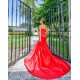 Sweetheart Neck Red Mermaid Dresses Sleeveless Prom Dress