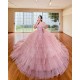 Tiered Pink Quinceanera Dress Sweetheart Neck Vestidos De 15 Anos Off Shoulder Girl Women Dress