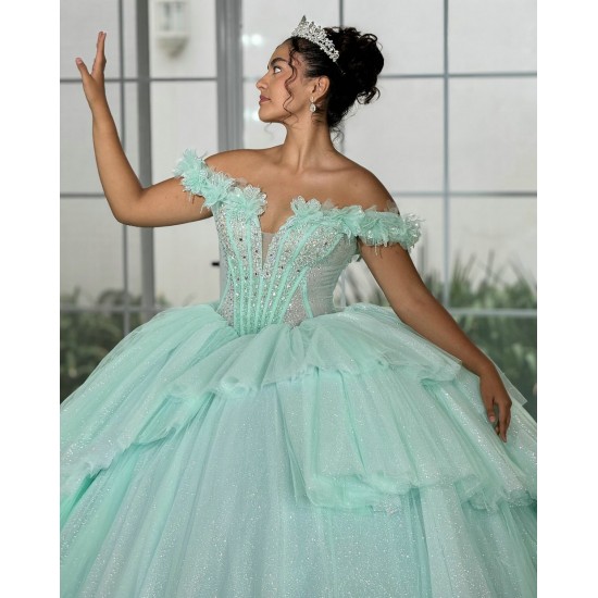 Tiered Vestidos De 15 Anos Sage Green Quinceanera Dress Sweetheart Neck Sweet 15 Prom Party Dresses