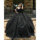 Sweetheart Neck Black Quince Dress Appliques Lace Vestidos De 15 Anos Sequin Girls Ball Gown Sweet 16 Dresses Off Shoulder Wear Pageant