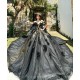 Sweetheart Neck Gold Lace Appliques Black Quince Dress Girls Sweet 16 Dresses Sequin Vestidos De 15 Anos Off Shoulder Wear Pageant