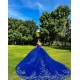 Sequin Vestidos De 15 Anos Blue Quinceanera Dress Off Shoulder Lace Appliques Wear Pageant Sweetheart Women Tulle 2024 Ball Gown