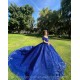 Sequin Vestidos De 15 Anos Blue Quinceanera Dress Off Shoulder Lace Appliques Wear Pageant Sweetheart Women Tulle 2024 Ball Gown