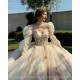 Sweetheart Neck Champagne Quinceanera Dresses 2024 Ball Gown Princess Dress Lace Appliques Two Piece Vestidos De 15 Anos