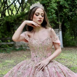 Off Shoulder Coral Quinceanera Dress Vestidos De 15 Anos Lace Appliques Wear Pageant Sweetheart Neck Sweet 15 Prom Party Dresses