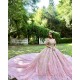 Off Shoulder Coral Quinceanera Dress Vestidos De 15 Anos Lace Appliques Wear Pageant Sweetheart Neck Sweet 15 Prom Party Dresses