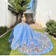 Coral Quinceanera Dress Spaghetti Strap Sweet 15 Gowns 3D Flowers Wear Pageant Sweetheart Neck 2024 Ball Gown Princess Dresses