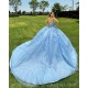 Detachable Sky Blue Quince Dress Appliques Lace Vestidos De 15 Anos Sweetheart Neck Girls Ball Gown Sweet 16 Dresses Sequin Wear Pageant