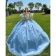 Detachable Sky Blue Quince Dress Appliques Lace Vestidos De 15 Anos Sweetheart Neck Girls Ball Gown Sweet 16 Dresses Sequin Wear Pageant