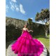 Fuchsia Quinceanera Dress Tiered Sequin Vestidos De 15 Anos Wear Pageant Sweetheart Women 2024 Ball Gown