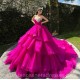 Fuchsia Quinceanera Dress Tiered Sequin Vestidos De 15 Anos Wear Pageant Sweetheart Women 2024 Ball Gown