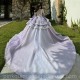 V Neck Lavender Quinceanera Dress Lace Appliques Birthday Party Dresses Long Sleeve Vestidos De 15 Anos