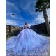 Jacket Lilac Quinceanera Dress Off Shoulder Sequin 3D Flowers Vestidos De 15 Anos Wear Pageant Sweetheart Women Tulle 2024 Ball Gown