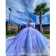 Jacket Lilac Quinceanera Dress Off Shoulder Sequin 3D Flowers Vestidos De 15 Anos Wear Pageant Sweetheart Women Tulle 2024 Ball Gown