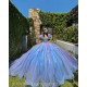 Off Shoulder Lilac Quinceanera Dress Sweet 15 Prom Party Gowns Crystal Lace Appliques V Neck Wear Pageant