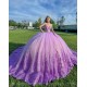 Two Piece Lilac Quinceanera Dress Sequin Vestidos De 15 Anos Lace Appliques Wear Pageant Sweetheart Women 2024 Ball Gown