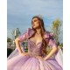 Two Piece Lilac Quinceanera Dress Sequin Vestidos De 15 Anos Lace Appliques Wear Pageant Sweetheart Women 2024 Ball Gown