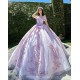 Lilac Quinceanera Dresses Sweetheart Neck 2024 Ball Gown Princess Dress Lace Appliques Off Shoulder Vestidos De 15 Anos