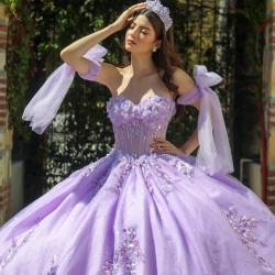 Lilac Quinceanera Dresses Sweetheart Neck 2024 Ball Gown Princess Dress Lace Appliques Sleeveless Vestidos De 15 Anos