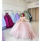 Cape Sleeve Pink Quinceanera Dress Sweet 15 Gowns Lace Appliques Wear Pageant Sweetheart Neck 2024 Ball Gown Princess Dresses