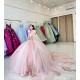 Cape Sleeve Pink Quinceanera Dress Sweet 15 Gowns Lace Appliques Wear Pageant Sweetheart Neck 2024 Ball Gown Princess Dresses