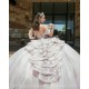 Lace Appliques Pink Quinceanera Dresses V Neck Off Shoulder 2024 Ball Gown Princess Dress Vestidos De 15 Anos With Bow