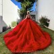 Ruffled Red Quinceanera Dress Birthday Party Dresses Sleeveless Sweetheart Neck Vestidos De 15 Anos