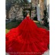 Red Quinceanera Dresses Sweetheart Neck Off Shoulder 2024 Ball Gown Princess Dress Tiered Vestidos De 15 Anos