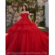 Red Quinceanera Dresses Sweetheart Neck Off Shoulder 2024 Ball Gown Princess Dress Tiered Vestidos De 15 Anos