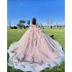 Off Shoulder Rose Gold Quinceanera Dress Lace Appliques Birthday Party Dresses Sweetheart Neck Vestidos De 15 Anos