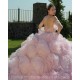 Ruffled Pink Quince Dress Sweetheart Neck Girls Sweet 16 Dresses Lace Vestidos De 15 Anos Off Shoulder Wear Pageant