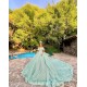 Sage Green Quinceanera Dress Off Shoulder Vestidos De 15 Anos Sequin Wear Pageant Sweetheart Neck Sweet 15 Prom Party Dresses